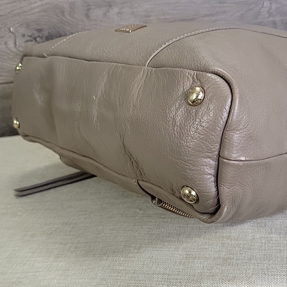 Kooba Taupe Leather Tote Shoulder Bag Handbag Purse - Picture 8 of 14